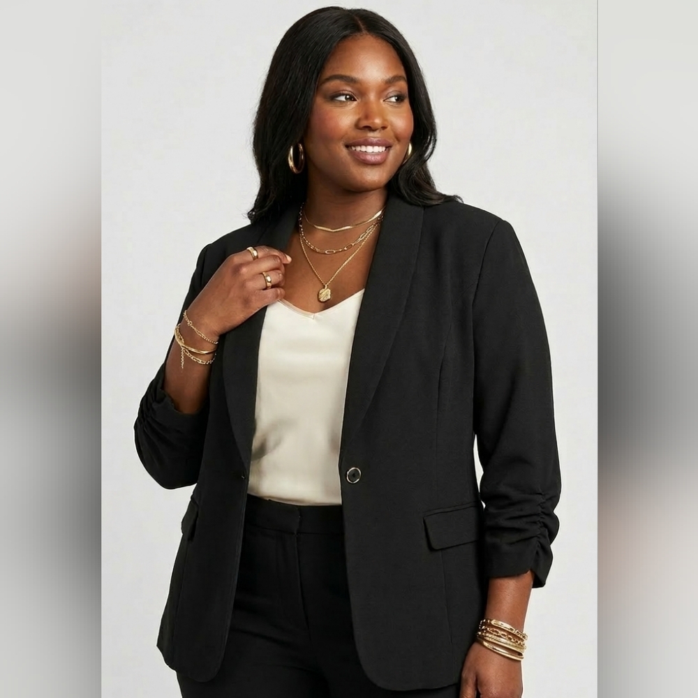 Metaphor Black Single-Button Tailored Blazer - image 1